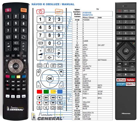 Hisense original remote control EN2BB27HB For example for H43A6140, H50A6100, H55A6100, H50A5900, H50A6140. . Hisense tv remote special function buttons